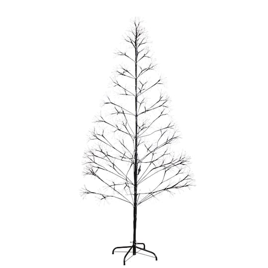 6Ft Pre-Lit Artificial Halloween Black Starburst Tree with 1680 Fairy Warm White LED Lights By Nearly Natural | 35" x 35" x 72" | Michaels®